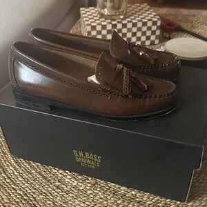 G.H. Bass & Co. Brown Leather Tassel Moccasins